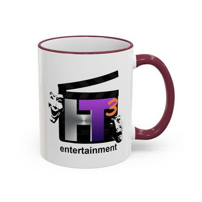 HT3 Entertainment Accent Rim Mug – Black-Handle Ceramic Coffee Cup