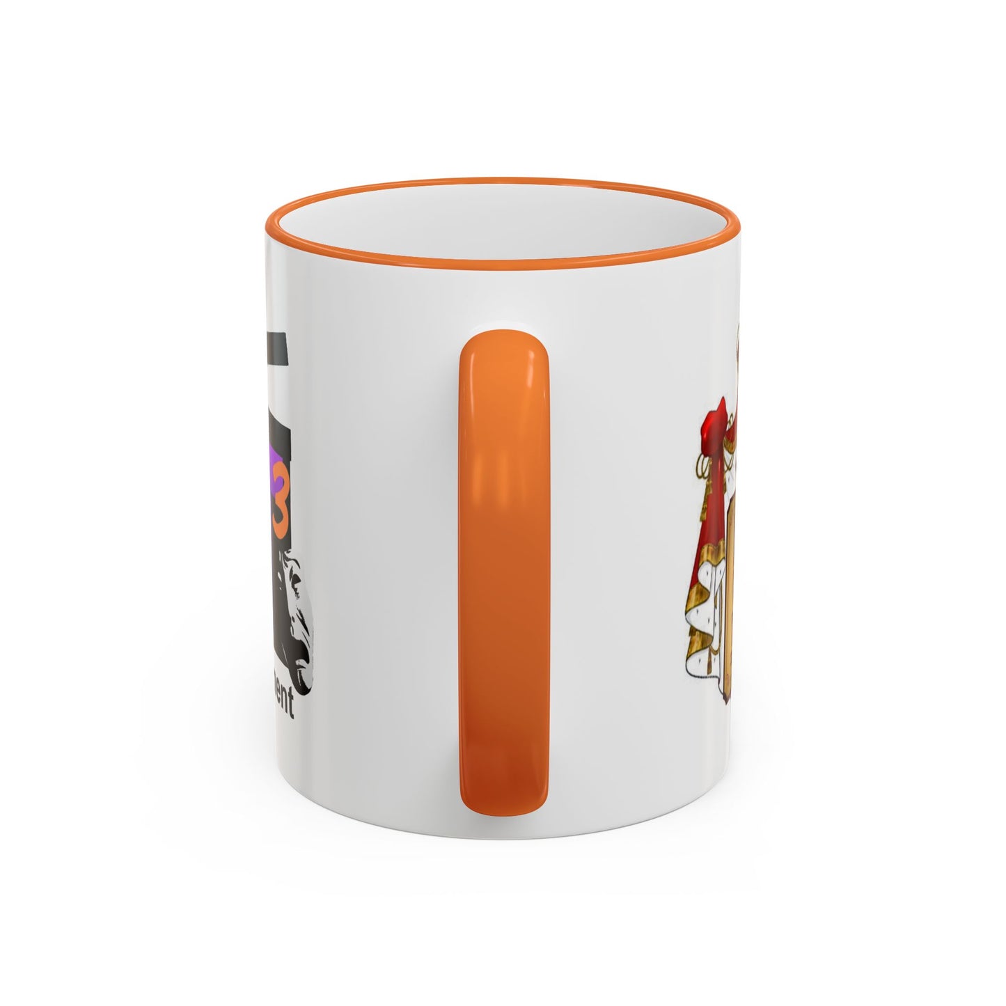HT3 Entertainment Accent Rim Mug – Black-Handle Ceramic Coffee Cup