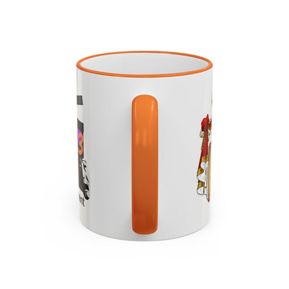 HT3 Entertainment Accent Rim Mug – Black-Handle Ceramic Coffee Cup