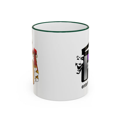 HT3 Entertainment Accent Rim Mug – Black-Handle Ceramic Coffee Cup