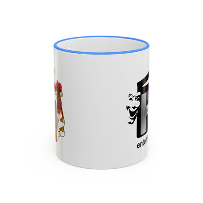 HT3 Entertainment Accent Rim Mug – Black-Handle Ceramic Coffee Cup