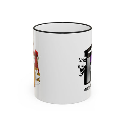 HT3 Entertainment Accent Rim Mug – Black-Handle Ceramic Coffee Cup
