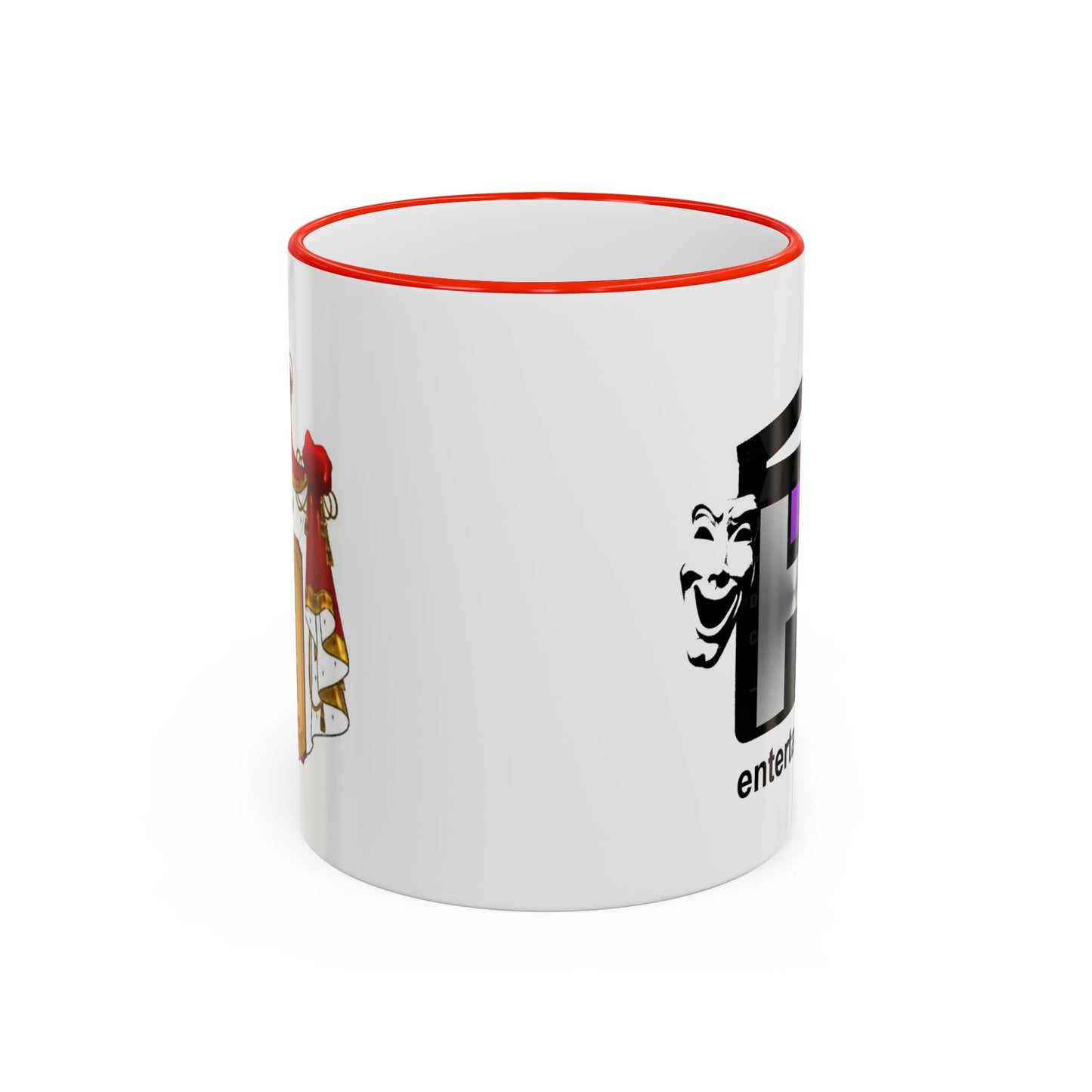 HT3 Entertainment Accent Rim Mug – Black-Handle Ceramic Coffee Cup