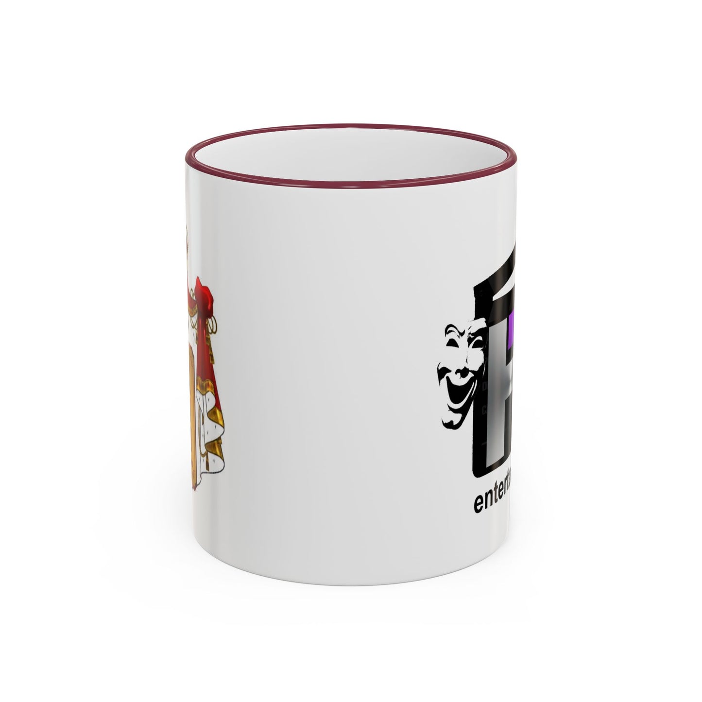HT3 Entertainment Accent Rim Mug – Black-Handle Ceramic Coffee Cup