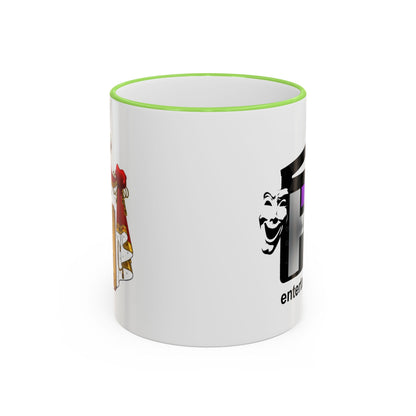 HT3 Entertainment Accent Rim Mug – Black-Handle Ceramic Coffee Cup