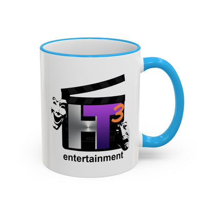 HT3 Entertainment Accent Rim Mug – Black-Handle Ceramic Coffee Cup
