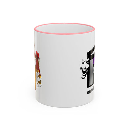 HT3 Entertainment Accent Rim Mug – Black-Handle Ceramic Coffee Cup