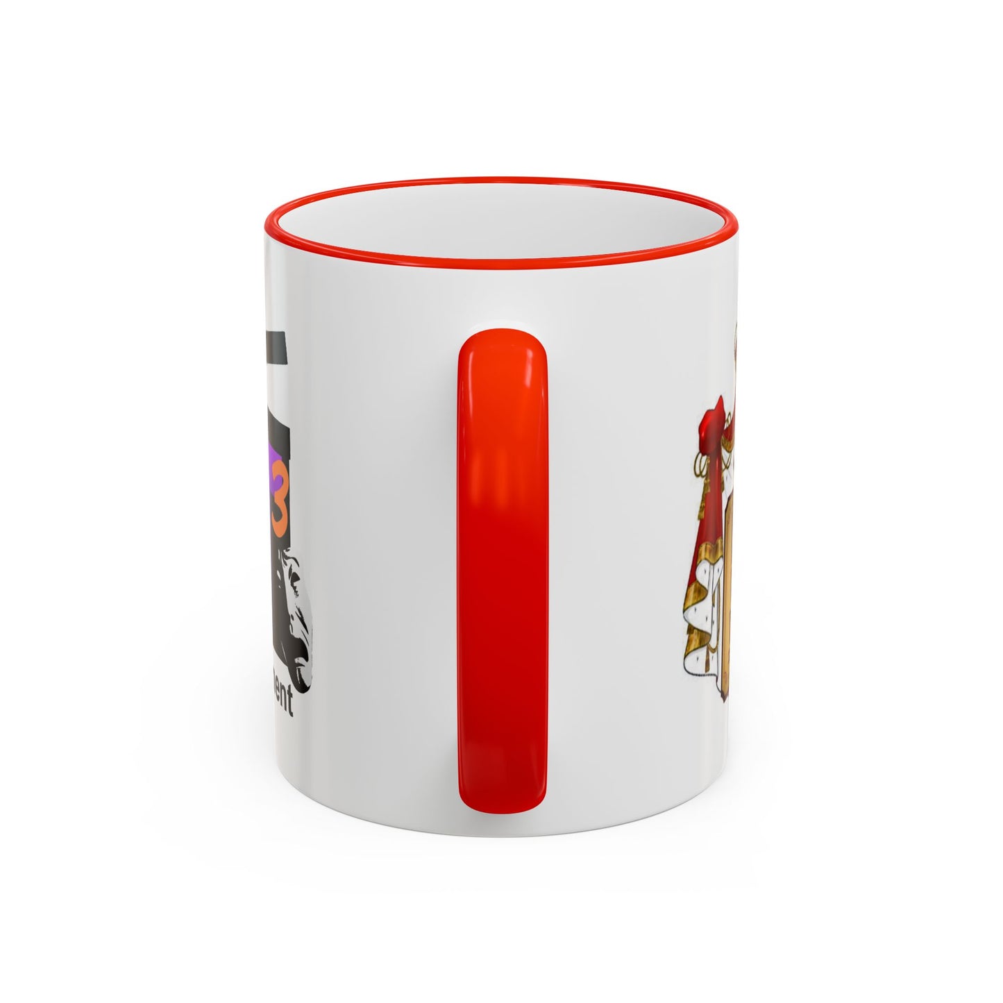 HT3 Entertainment Accent Rim Mug – Black-Handle Ceramic Coffee Cup