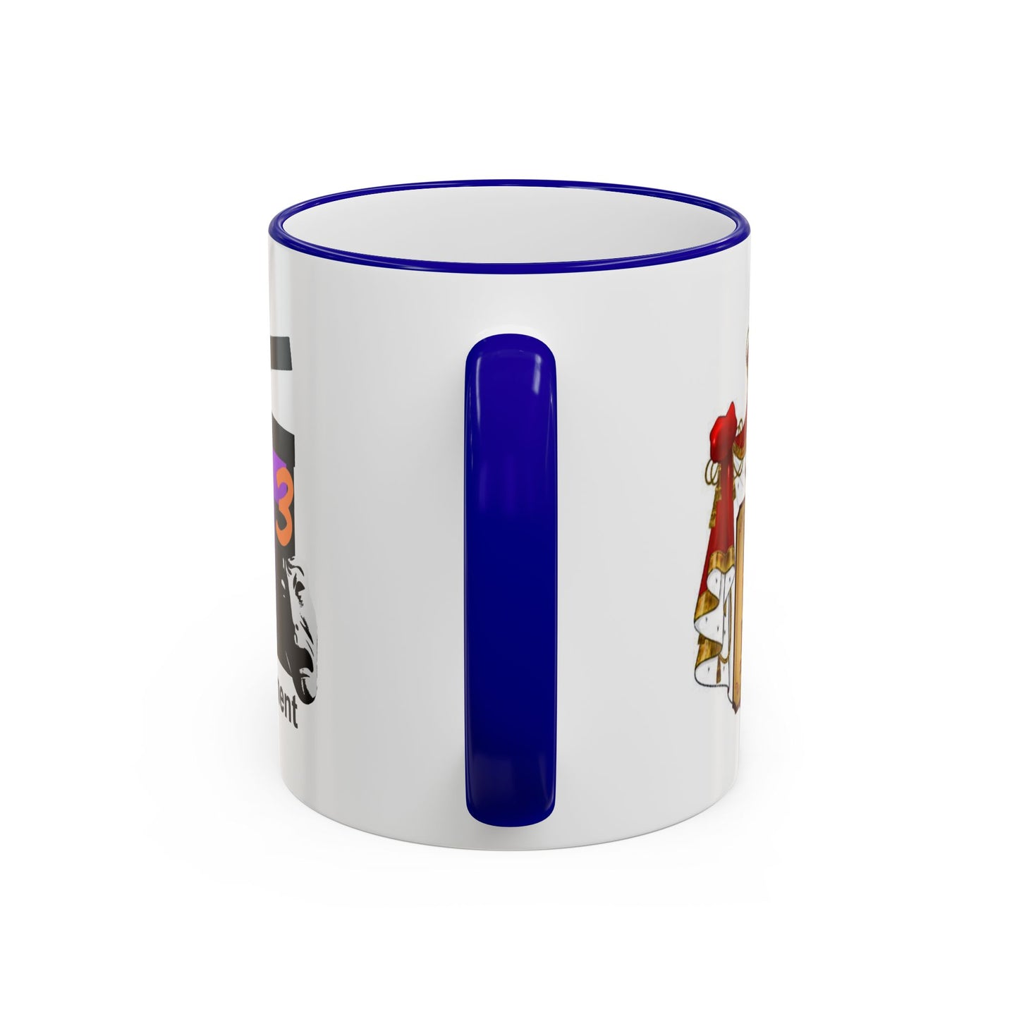 HT3 Entertainment Accent Rim Mug – Black-Handle Ceramic Coffee Cup