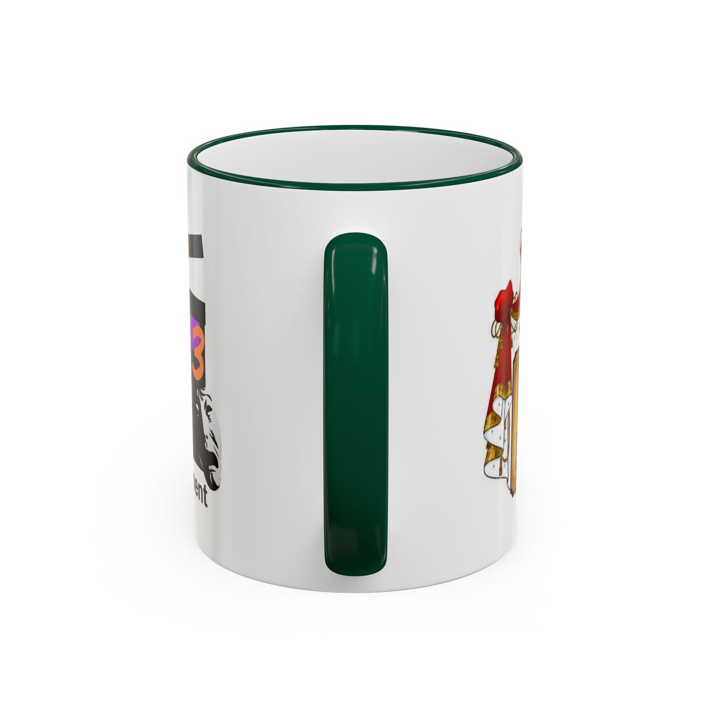 HT3 Entertainment Accent Rim Mug – Black-Handle Ceramic Coffee Cup