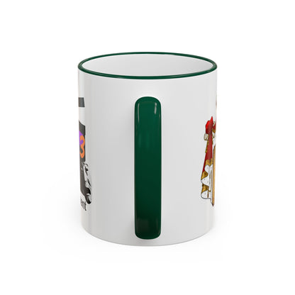 HT3 Entertainment Accent Rim Mug – Black-Handle Ceramic Coffee Cup