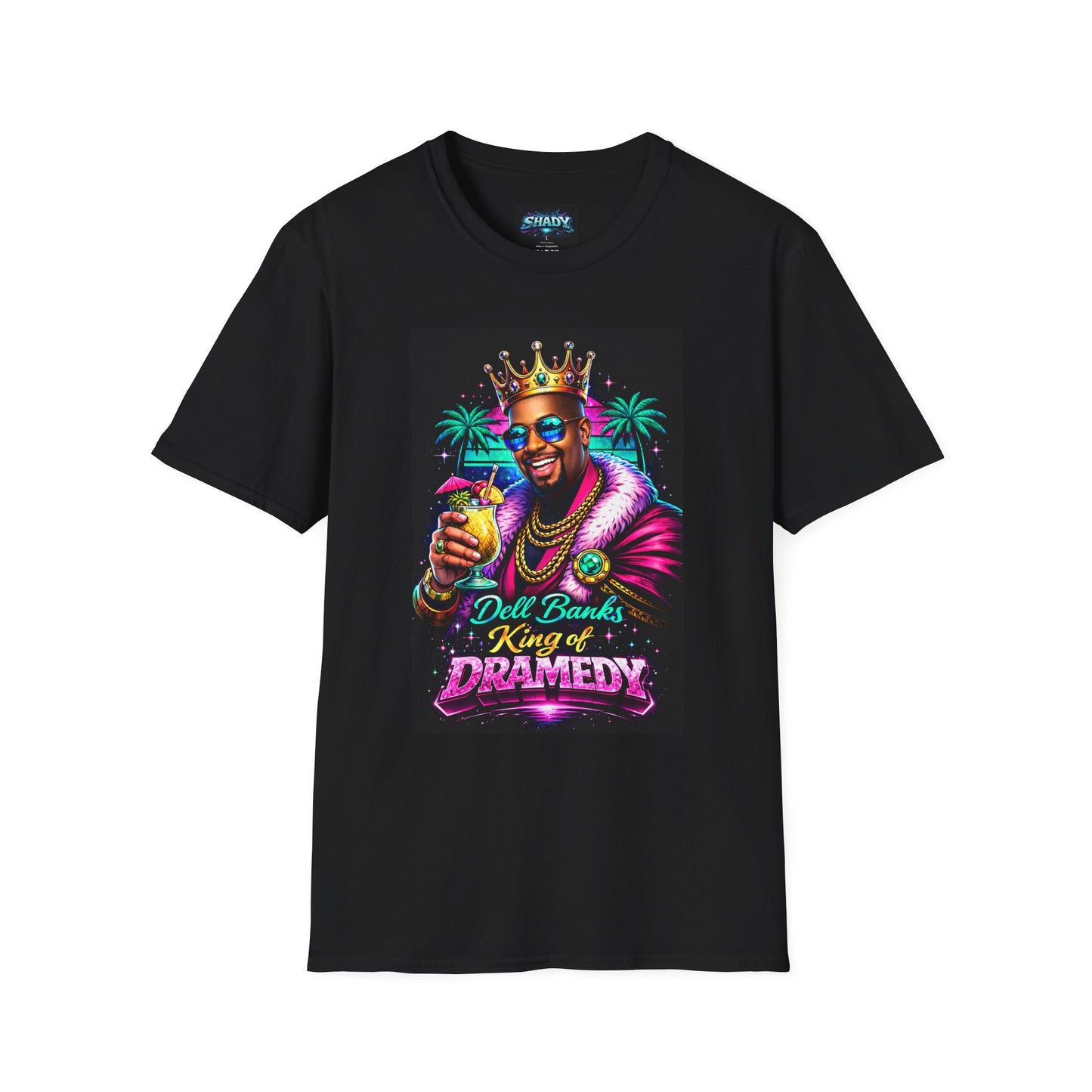 King of Dramedy T-Shirt 'Dell Banks' Retro Neon Comedy Tee