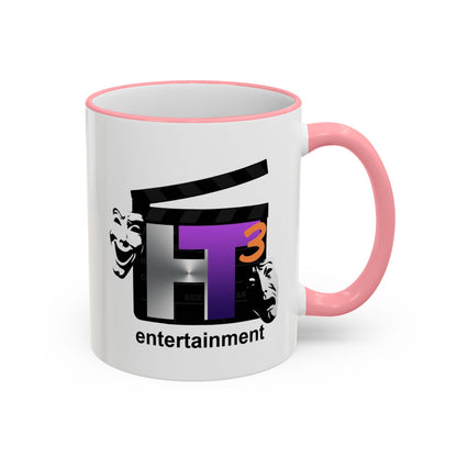 HT3 Entertainment Accent Rim Mug – Black-Handle Ceramic Coffee Cup