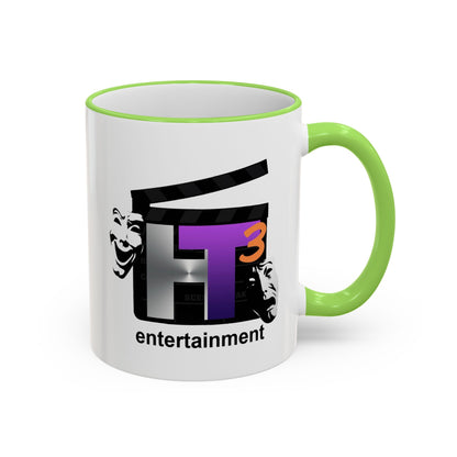 HT3 Entertainment Accent Rim Mug – Black-Handle Ceramic Coffee Cup